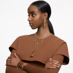 Stilla cocktail ring Round cut, Pavé, White, Gold-tone plated